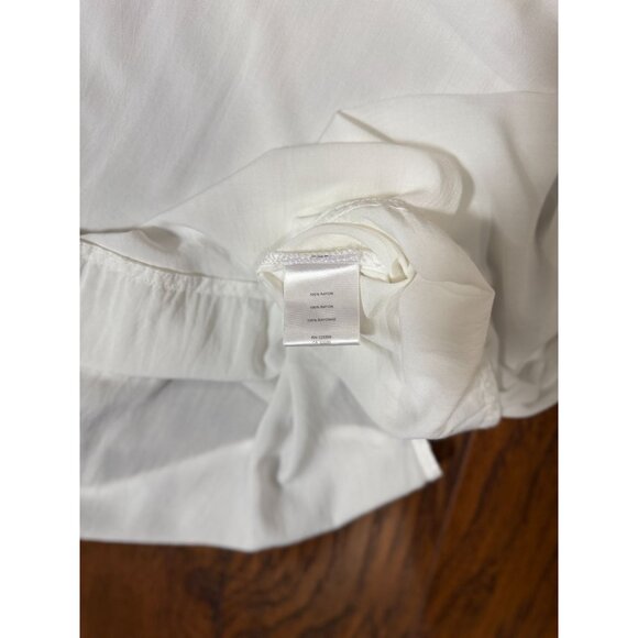 Ellen Tracy Womens Top White Boho Blouse With Embroidered Detail Size M - Picture 10 of 11